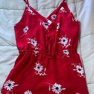 Spaghetti strap floral tank top